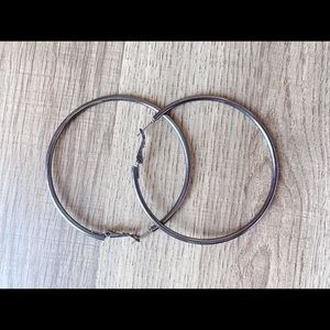 Grey hoop earrings